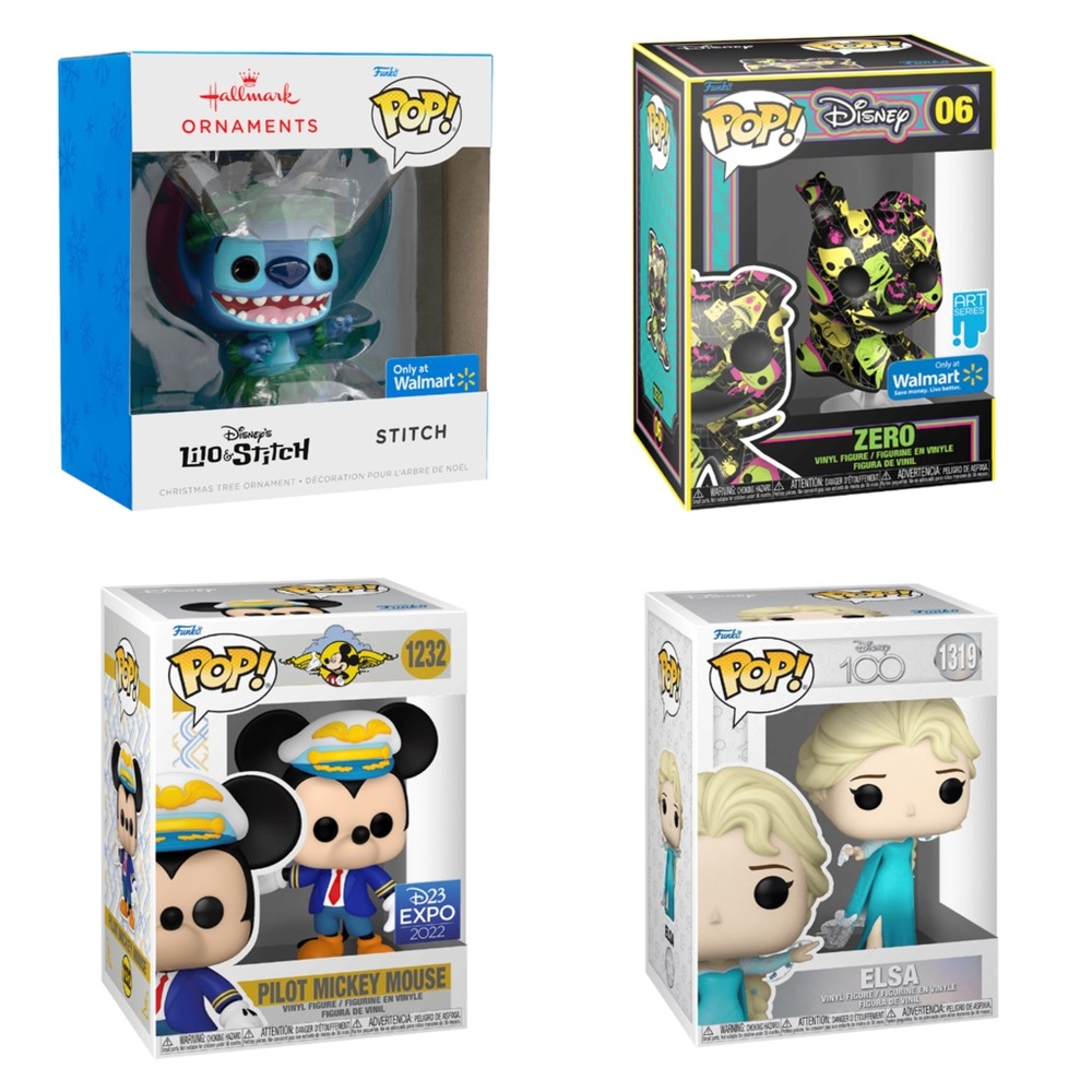 Assorted Disney Funko pops and ornament
